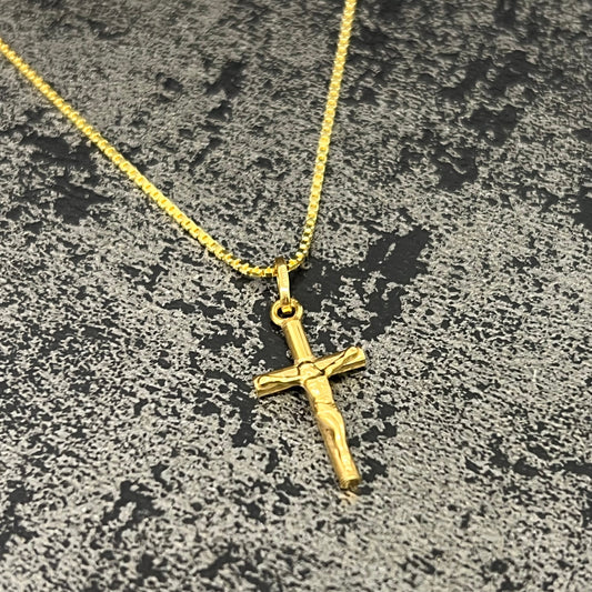 14 karaat gouden ketting met kruis