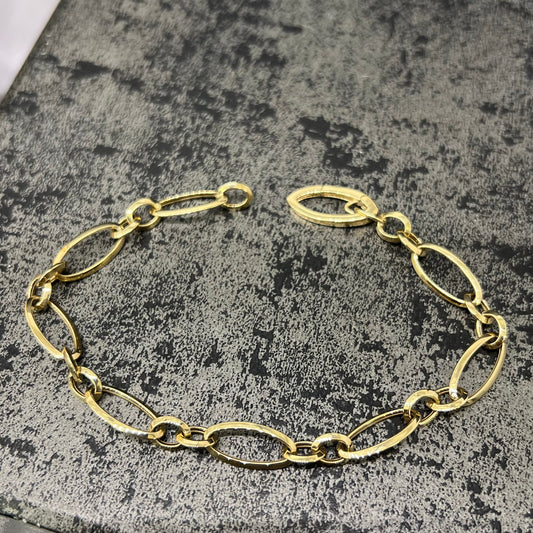 14 karaat gouden armband, prachtig schakel, 7,4 mm, 20 cm