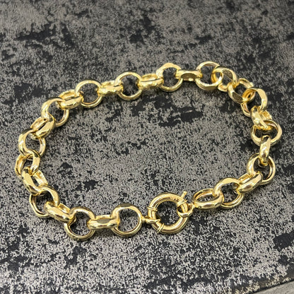 Prachtige armband jasseron schakel 14 karaat goud